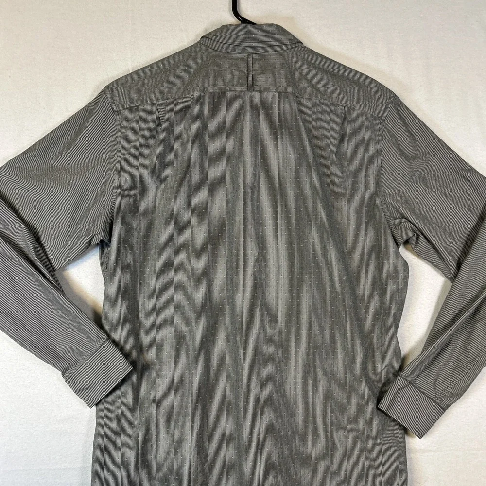 Banana Republic Long Sleeve Button Down Shirt Men's Large Black White Check